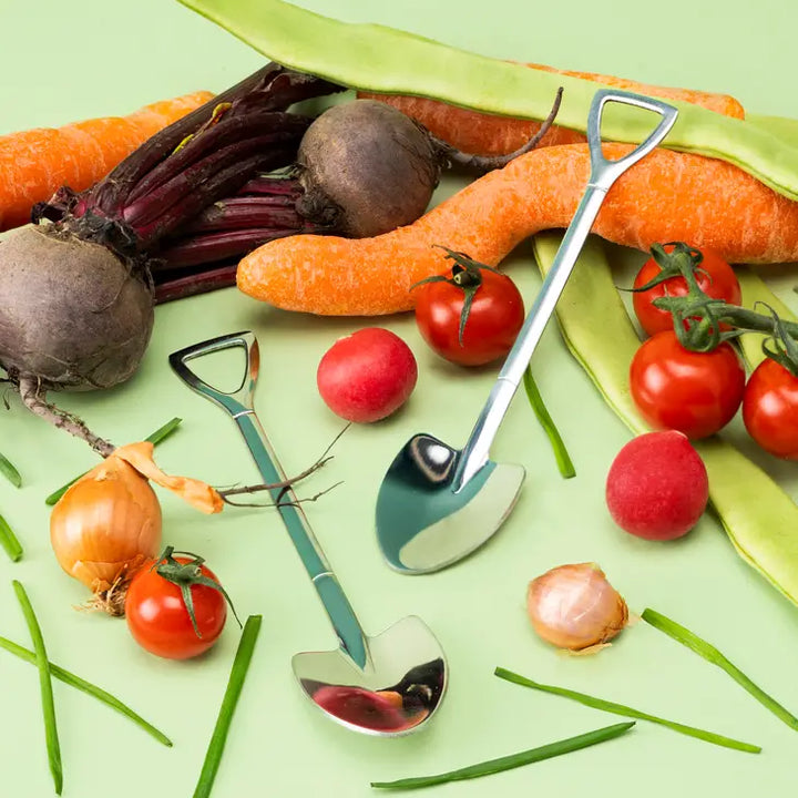 Teelöffel in Form von Spaten , 2er Set