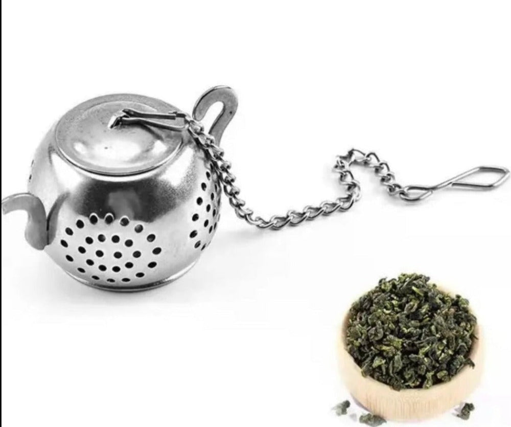 Teesieb /Tee-Ei , Edelstahl ,  in Form einer Teekanne