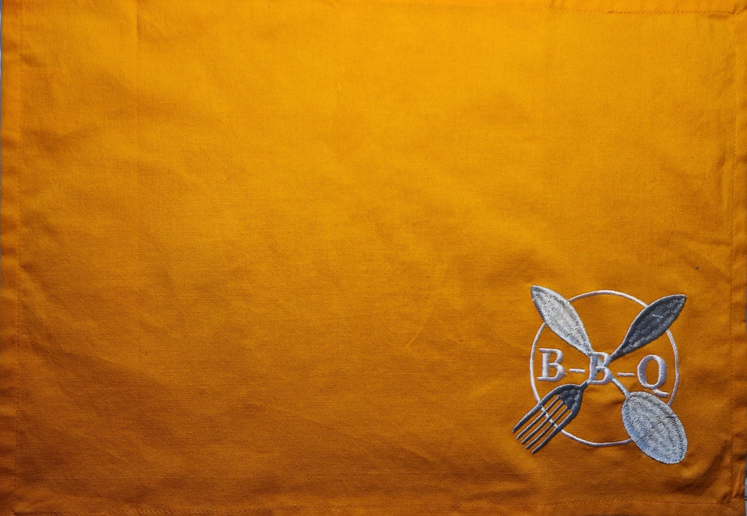 Tisch Set Baumwolle "BBQ" orange