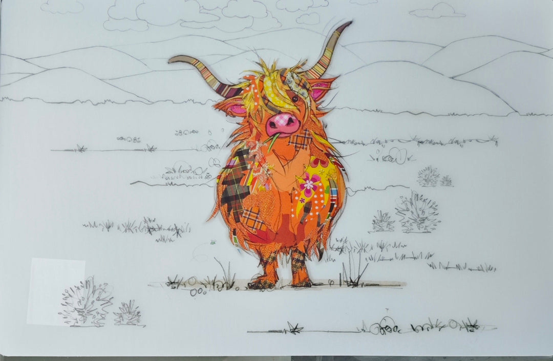 Tisch-Set, Kunststoff  Motiv "gestresste Highland Cow"