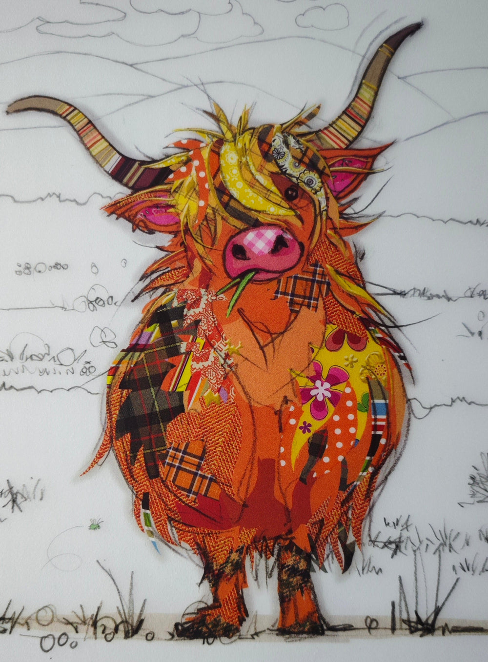 Tisch-Set, Kunststoff  Motiv "gestresste Highland Cow"Motiv-Zoom