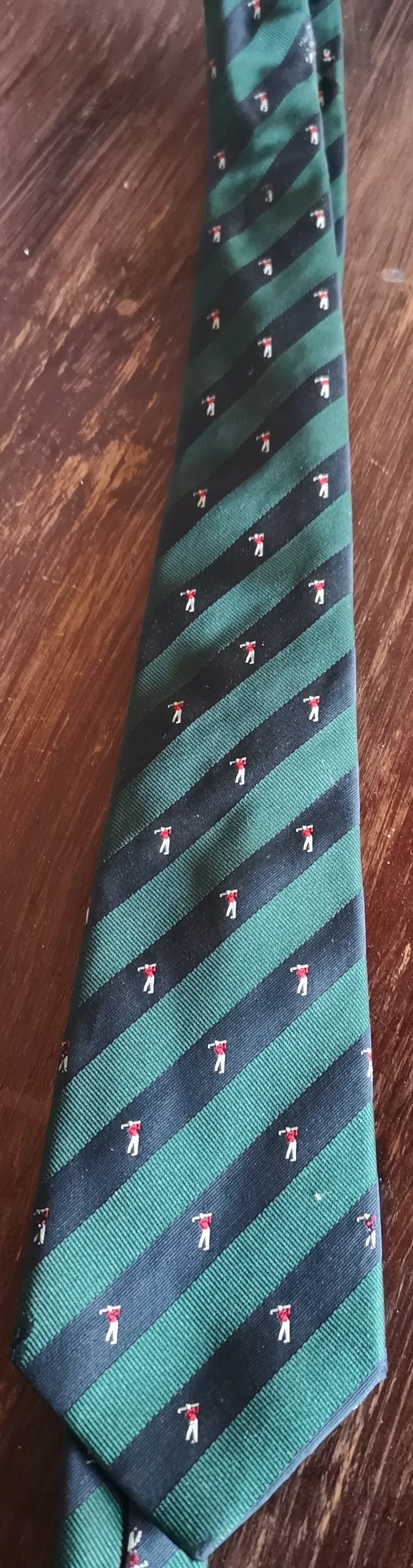 Trödelhalle : Second Hand Herrenkrawatte, Seide, Motiv Golfspieler - British Moments
