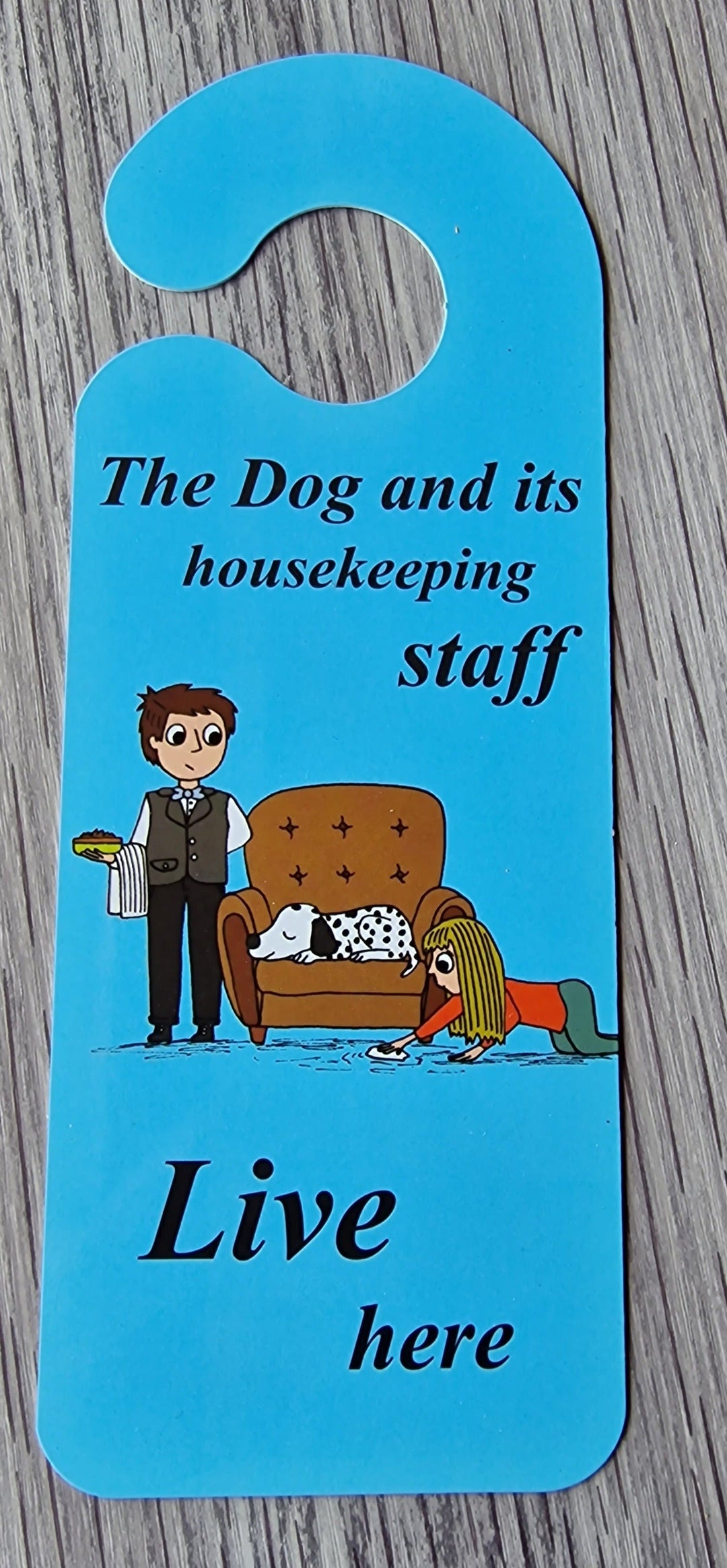 Tür - Hänger " The Dog and its housekeeping stuff....!