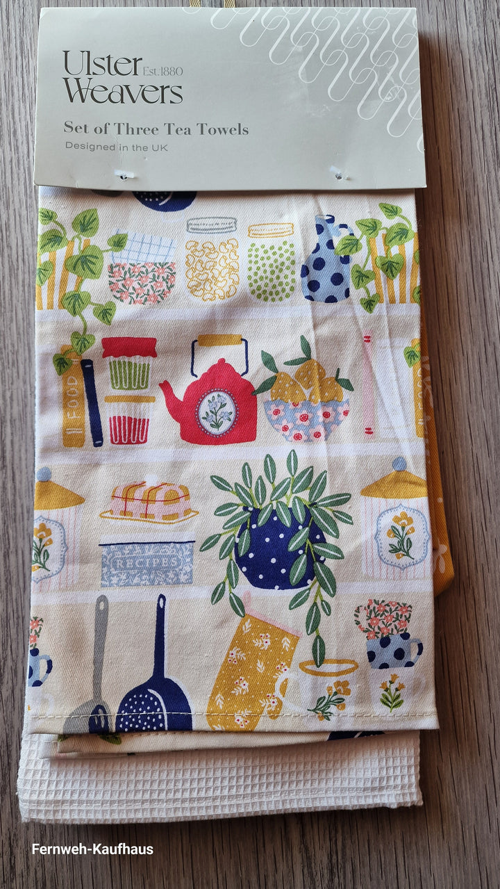 Ulster Weavers Geschirrtücher 3er Set  , "Schafe", dunkelblau