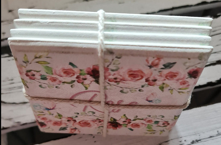 Untersetzer, 4 er Set, rund  "Rose" - British Moments / Fernweh-Kaufhaus