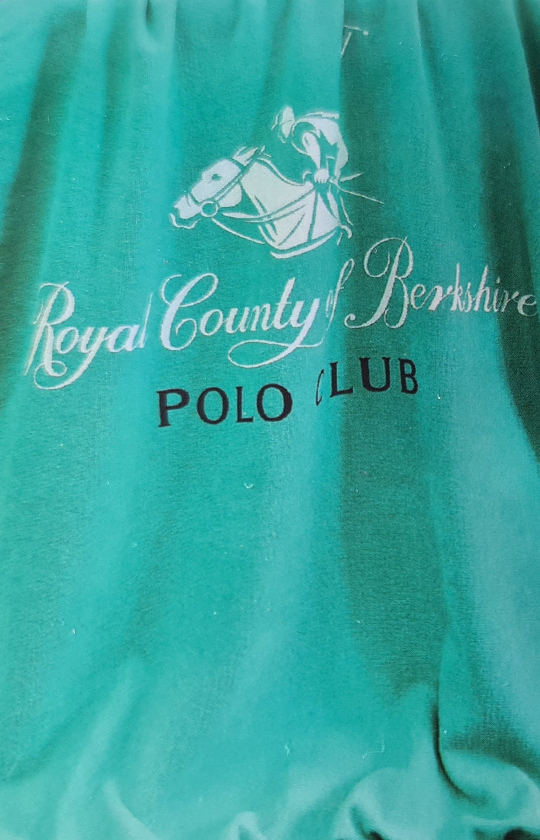 Velours - Badetuch "Polo Club"  , türkis, ca 1,80 x 0,90 - British Moments