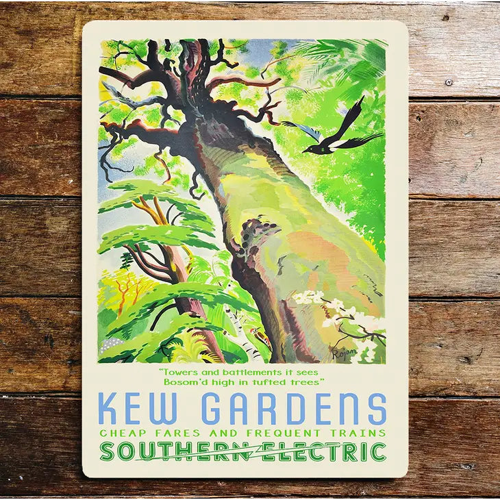 Vintage Werbeschild, Aluminium "Kew Gardens"