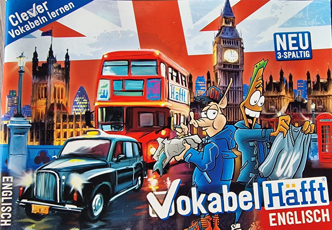 Vokabelheft 3 spaltig,  DIN A 5 quer. 64-Seiten mit tollen Länder-Facts