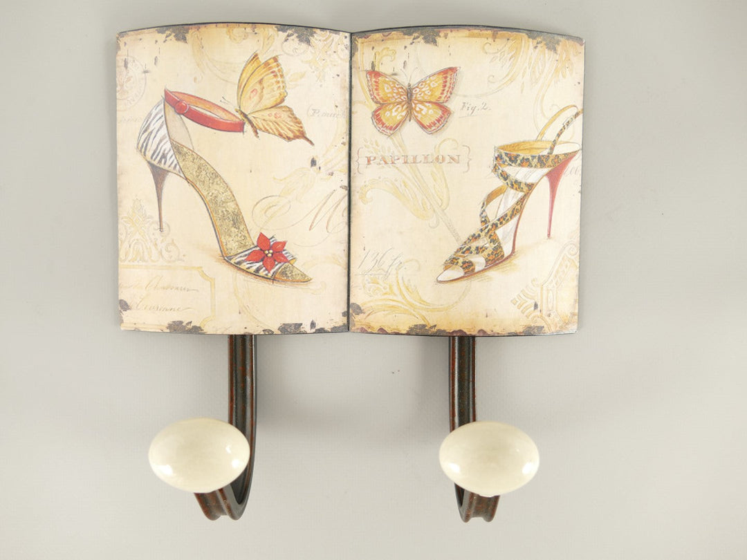 2er Wandhaken mit Beschriftung " Papillon / Schuhe +++COMING SOON*+++ - British Moments / Fernweh-Kaufhaus