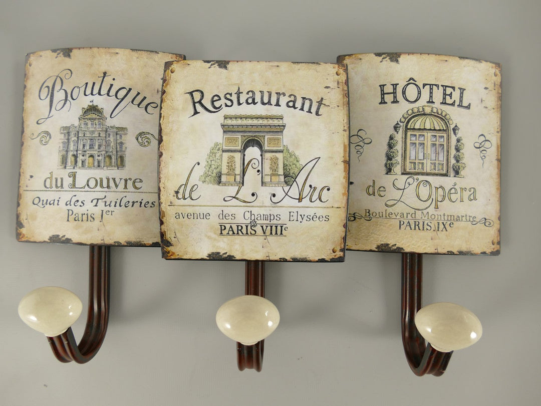 Wandhaken, 3er "Restaurant/Hotel/Opera" - British Moments / Fernweh-Kaufhaus