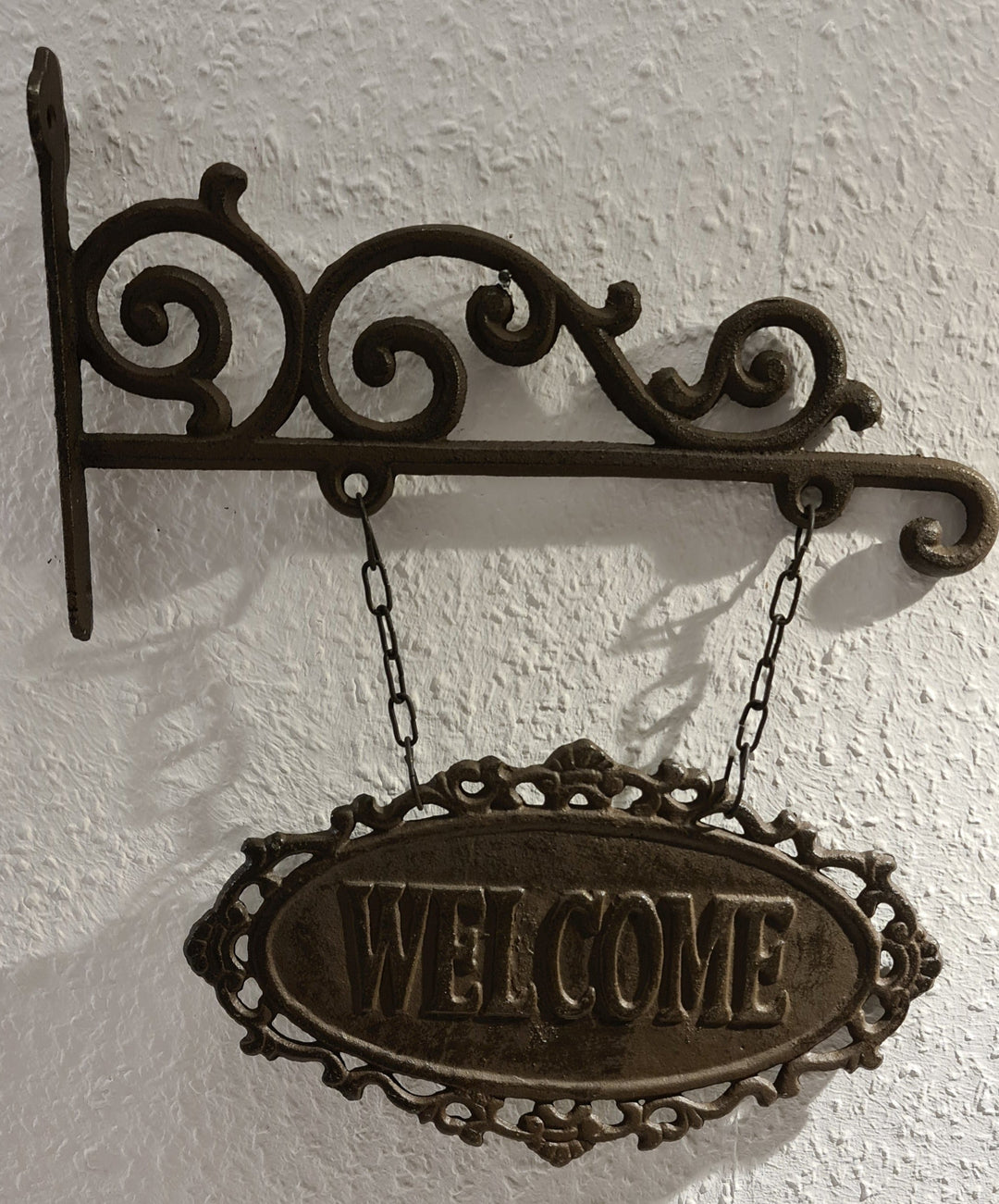 Wandschild "Welcome "  , Eisen rustikal braun - British Moments