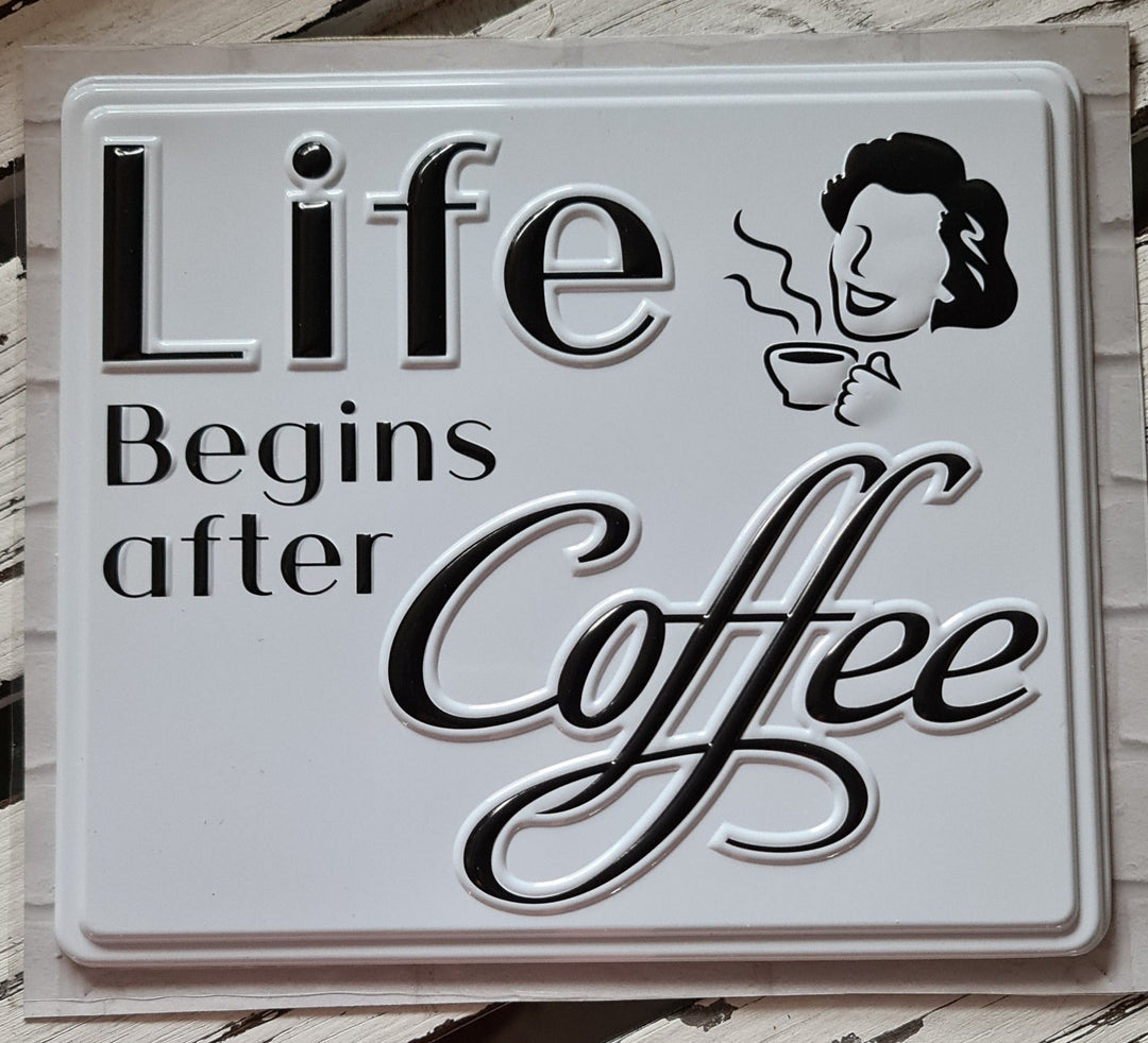 Wandsticker, Kunststoff " Life begins after coffee" - British Moments / Fernweh-Kaufhaus