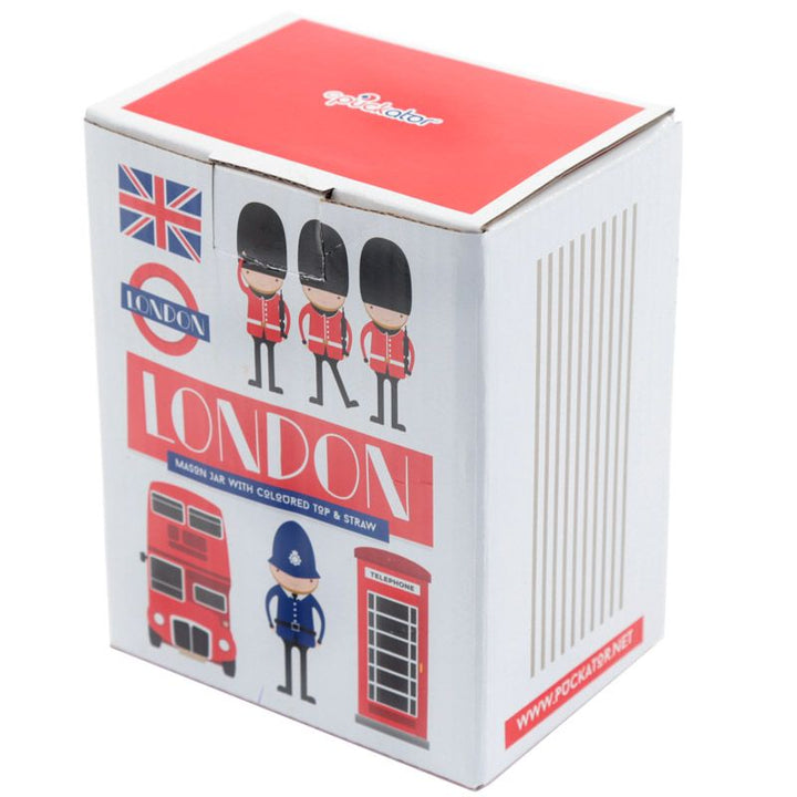 Weckglas zum Trinken mit Strohhalm und Deckel " London Guard" - British Moments / Fernweh-Kaufhaus