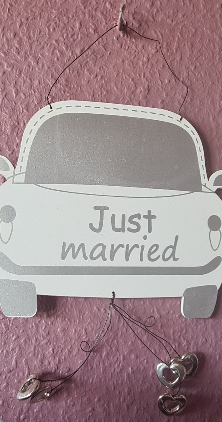 "Wedding" - Dekoschild, "Just married" - British Moments / Fernweh-Kaufhaus