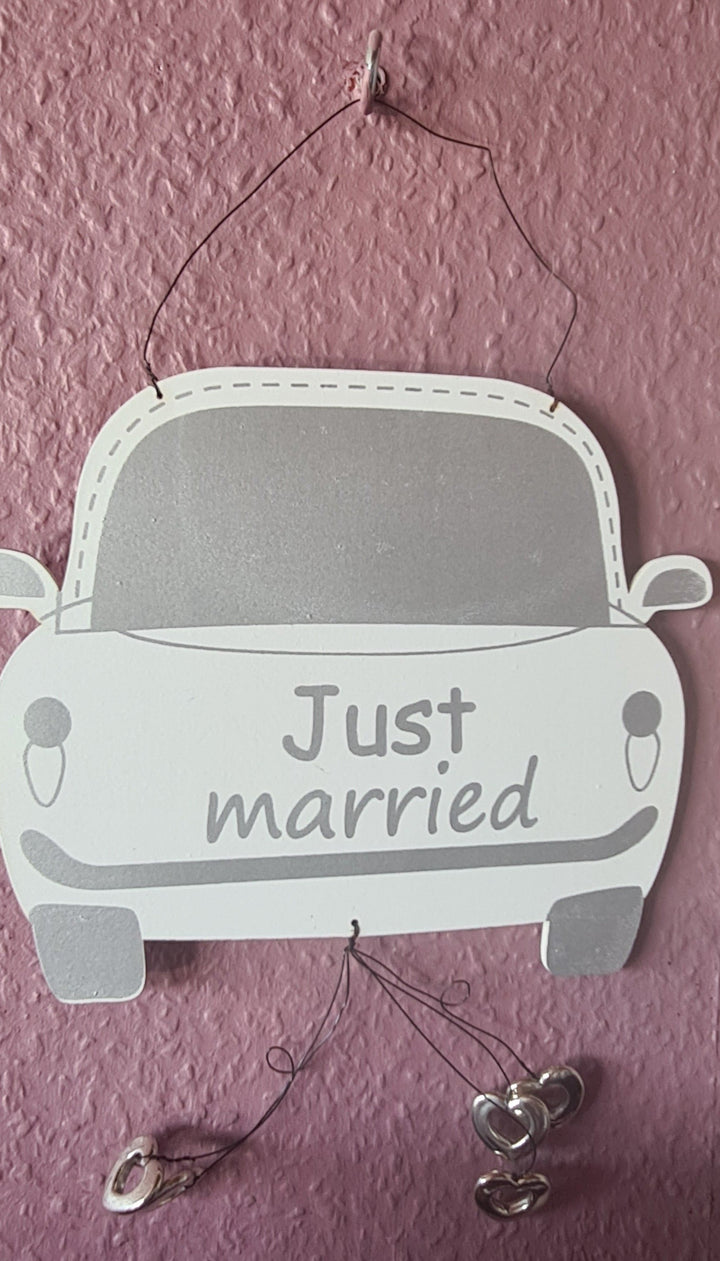 "Wedding" - Dekoschild, "Just married" - British Moments / Fernweh-Kaufhaus