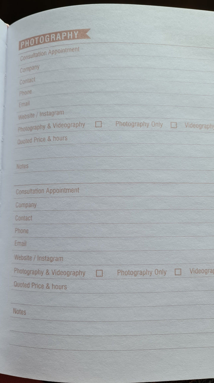 Wedding Planer Buch , weiß mit rose-goldener Beschriftung - British Moments