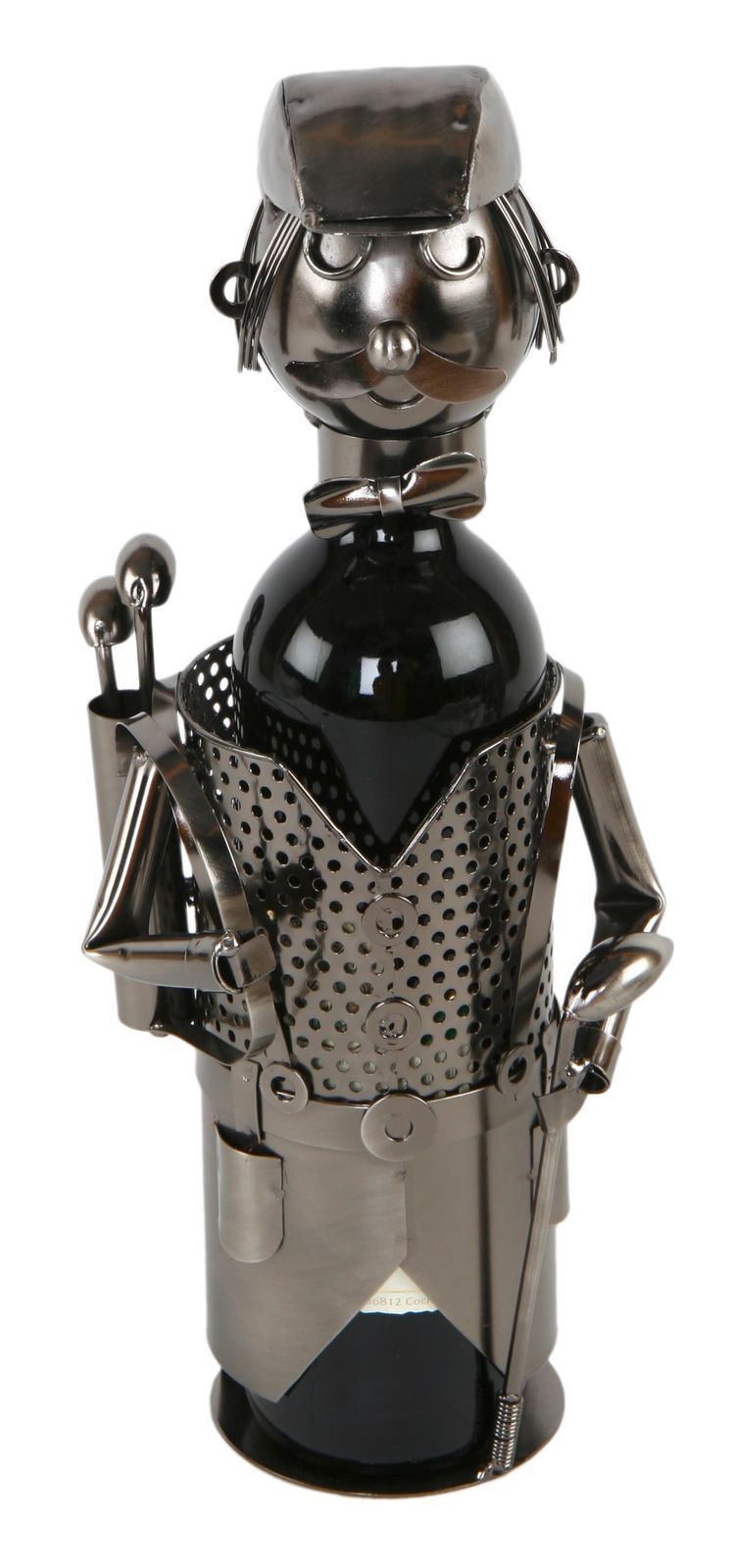 Weinflaschen-Halter "Golfer,"  Metall , Höhe 34 cm
