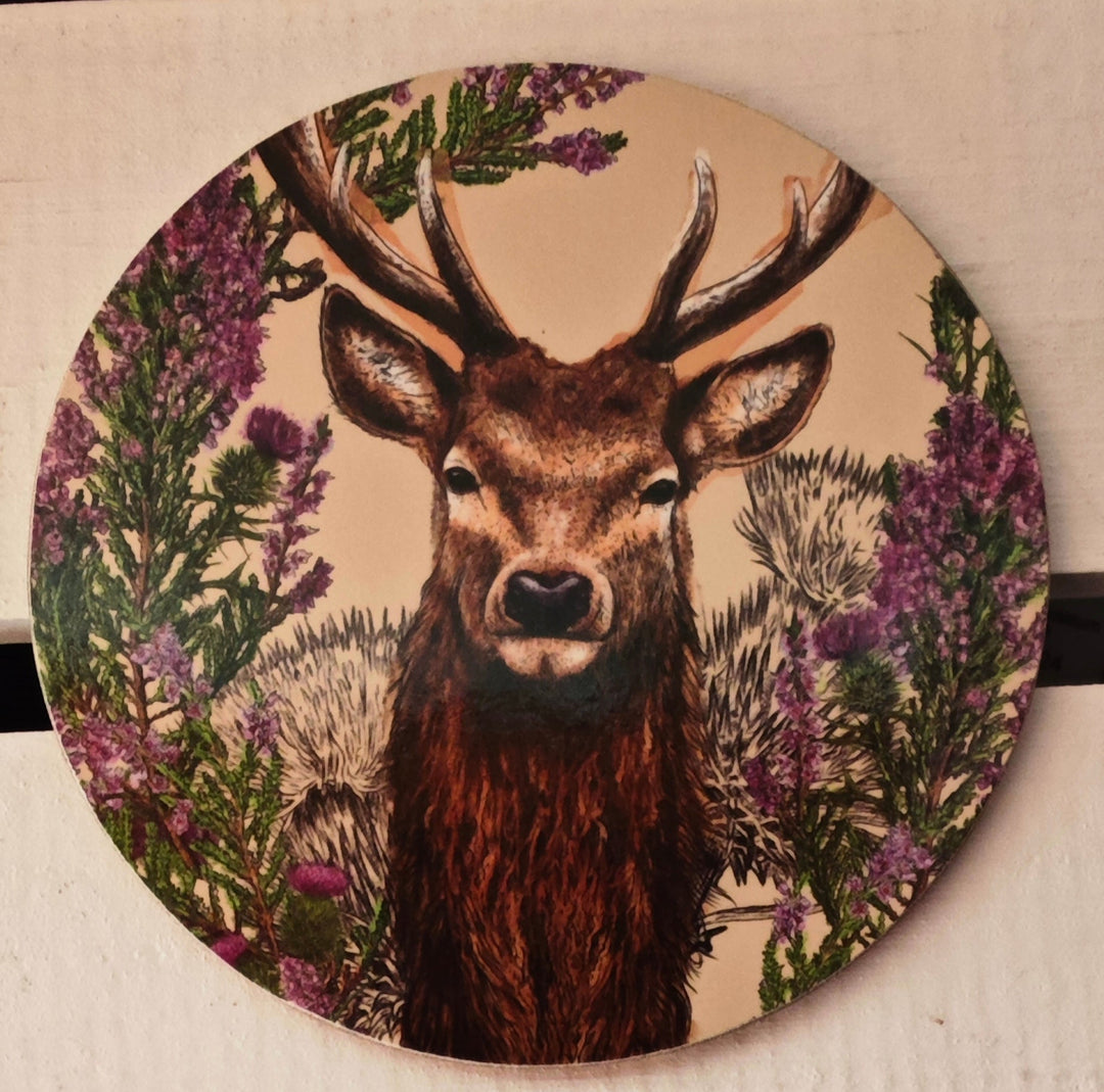 Wild Stag Platzhirsch Tasse / Becher mit Untersetzer , Porzellan