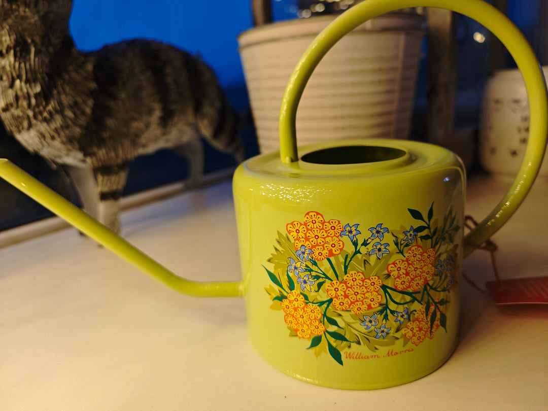 William Morris Gießkanne , Blech ,hellgrün mit Blumen-Motiv ( ohne Hintergrund Deko)