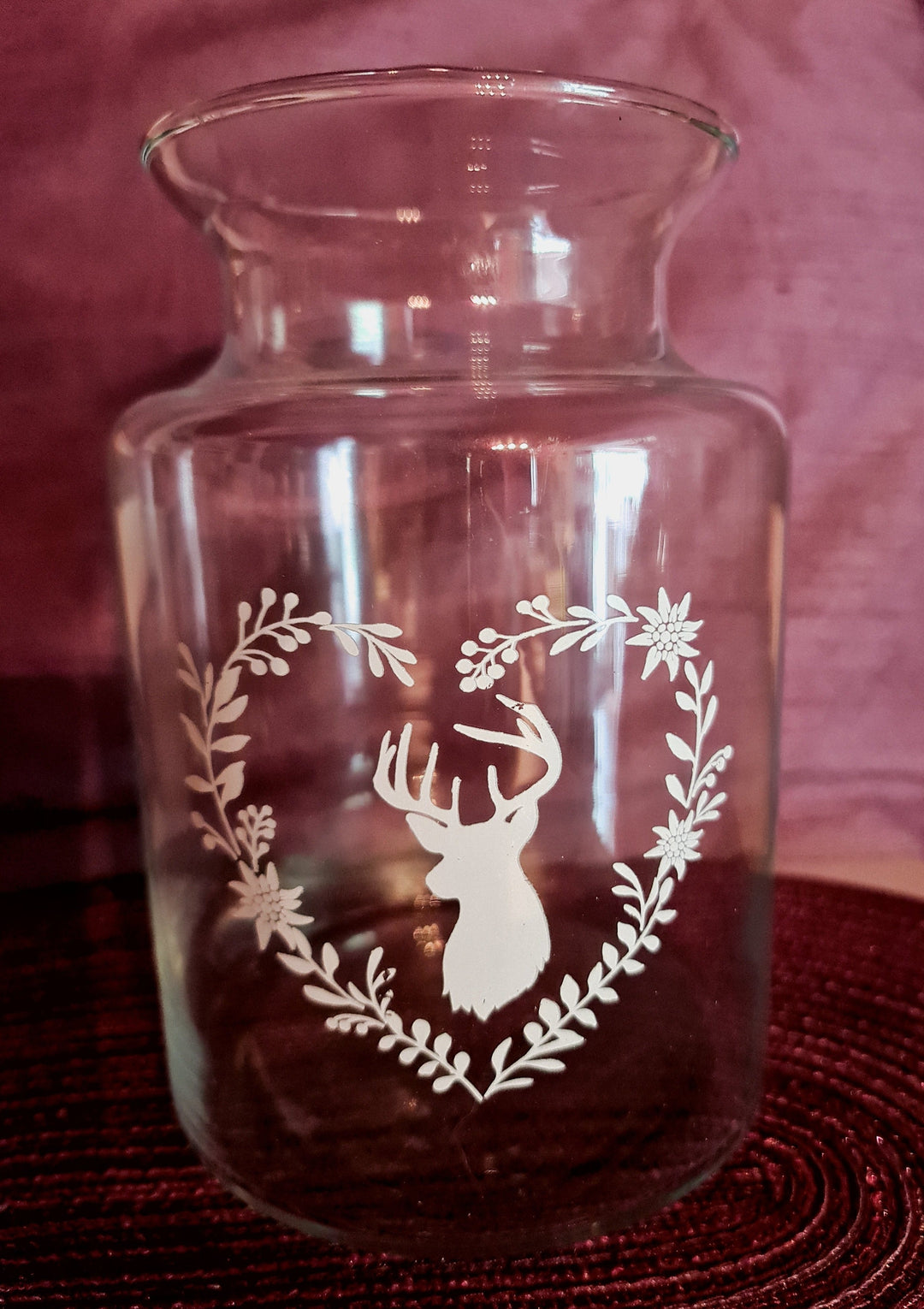 Windlicht, Glas mit Hirschmotiv - British Moments / Fernweh-Kaufhaus