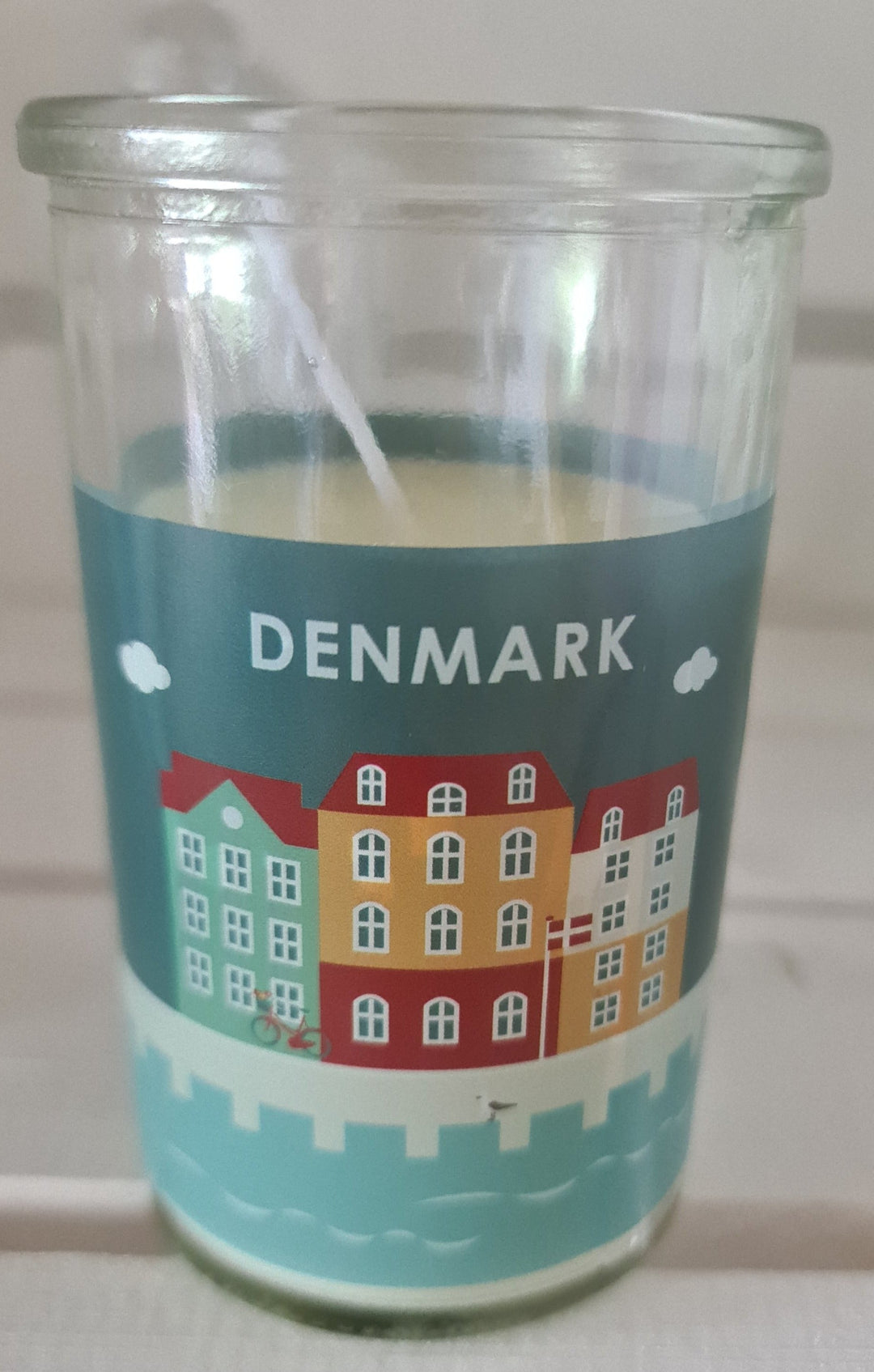 Wunderschöne Kerze im Glas mit Dänemark Motiv - British Moments / Fernweh-Kaufhaus