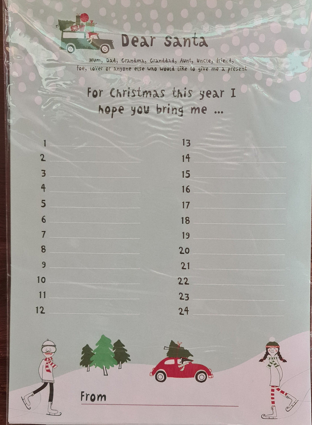 Wunschzettel an Santa Claus mit Umschlägen, 5 Stück Din A 4 - British Moments