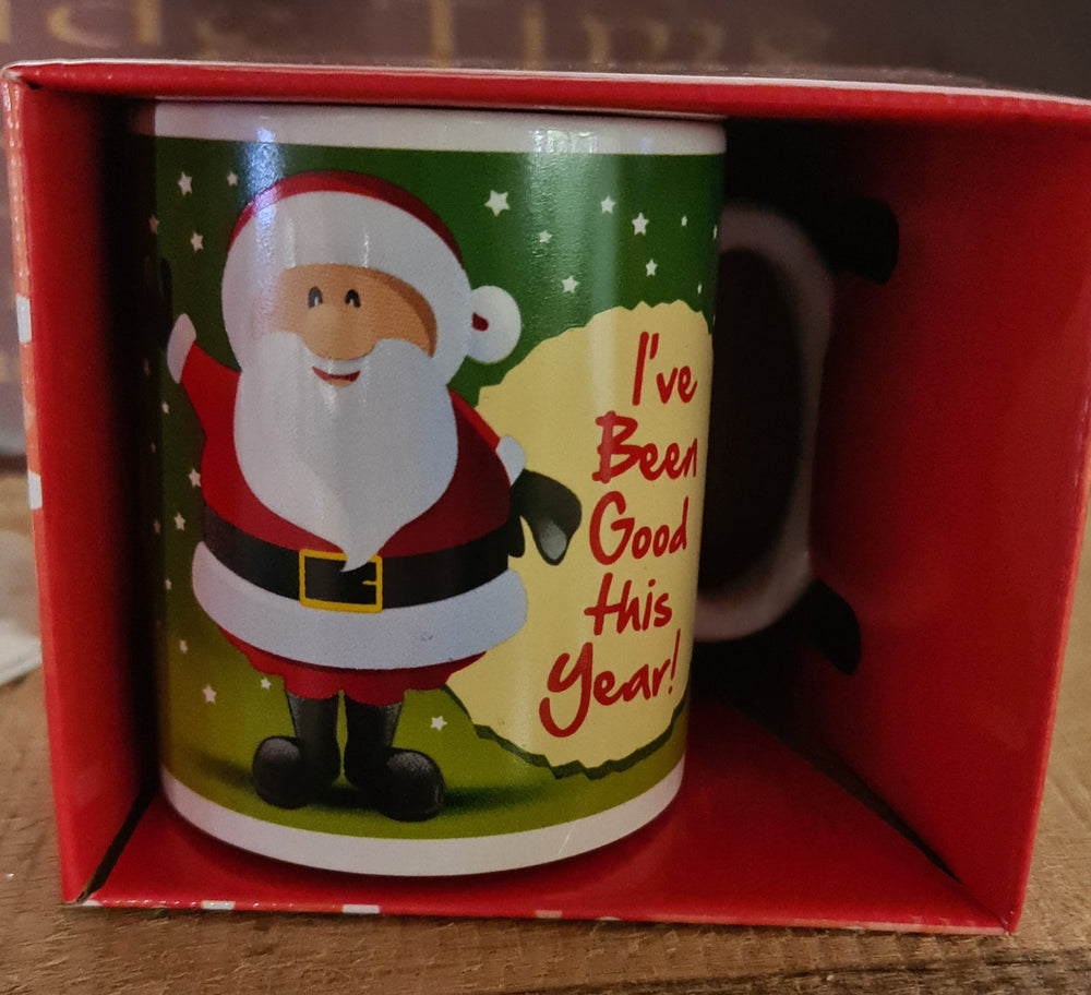 Weihnachtstasse ."I've been good this year  " in schönem Weihnachts- Karton - British Moments