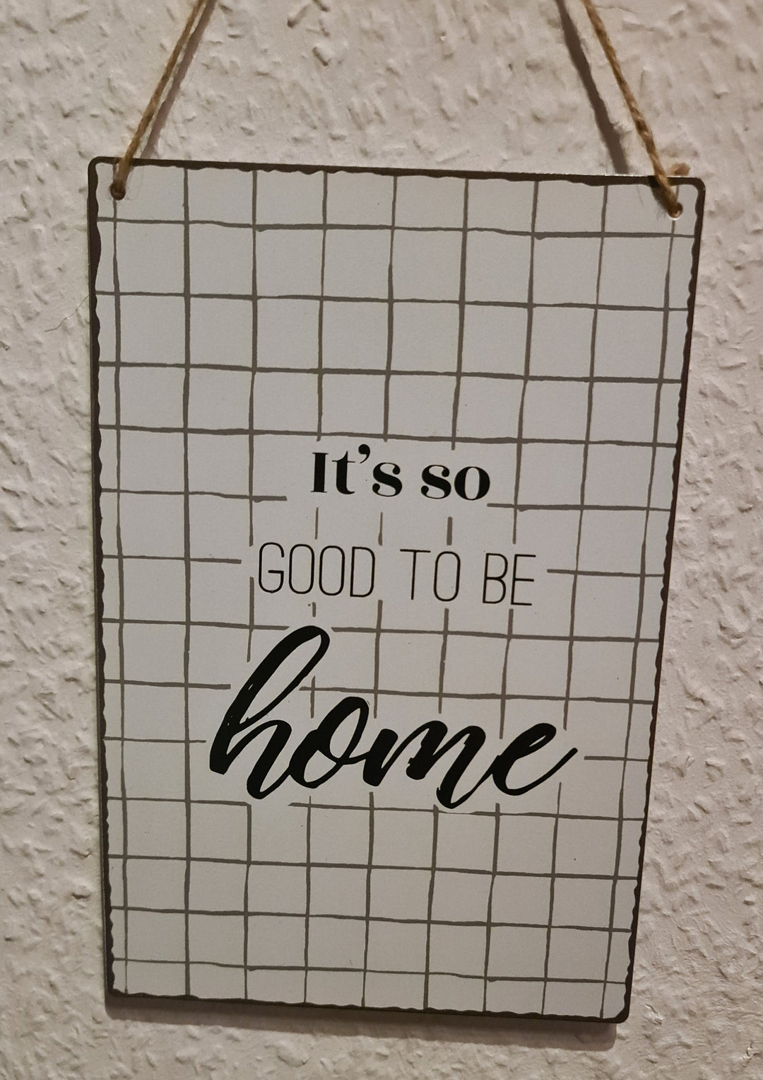 Blechschild  21 cm  x 14 cm mit Beschriftung "It's so good to be home" - British Moments