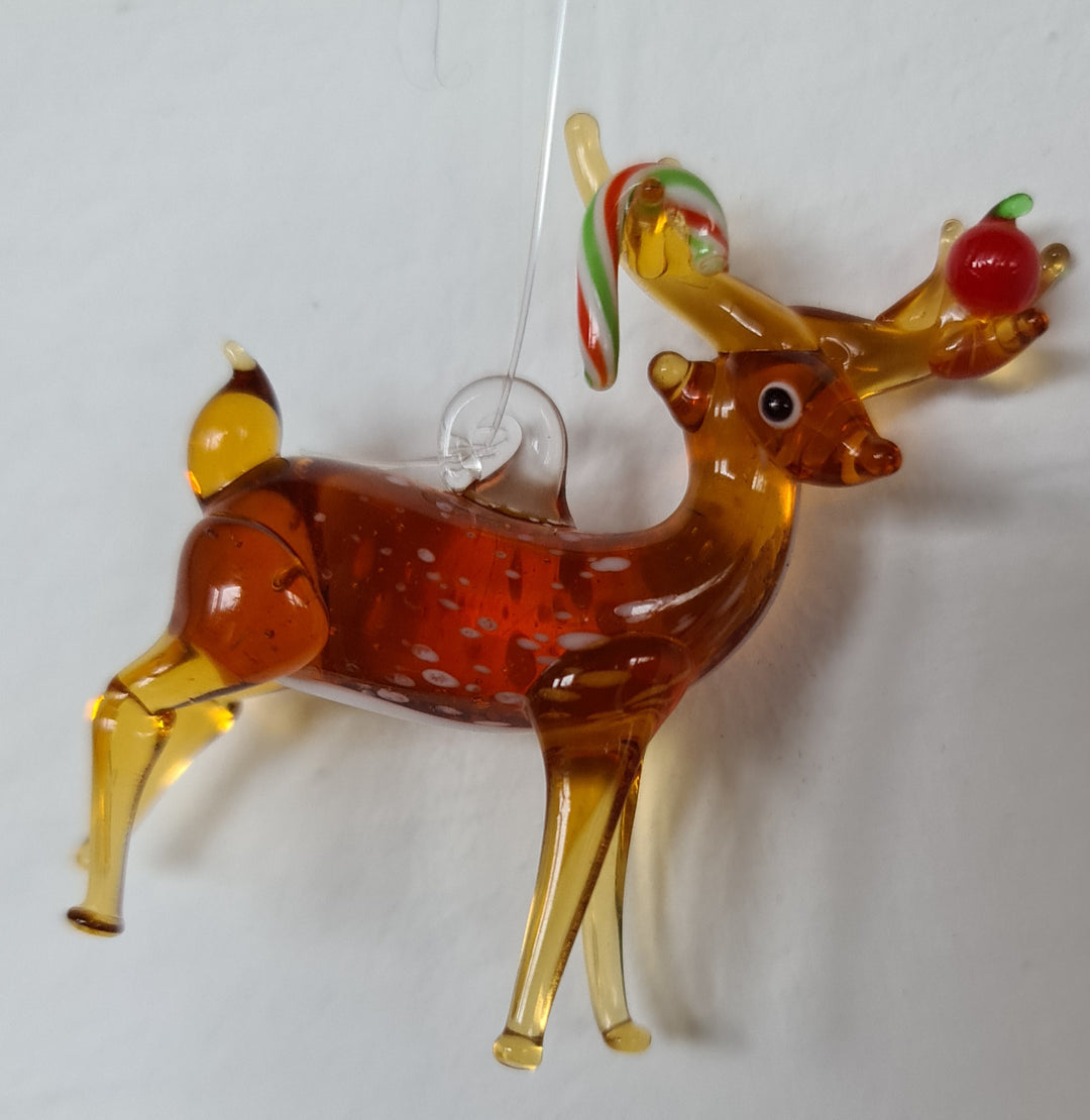 Weihnachtsbaum-Anhänger aus Glas " Hanging Reindeer " ca. 4cm - British Moments