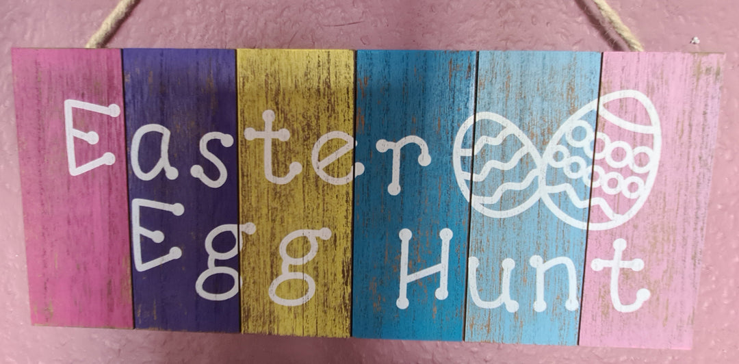 Holzschild ,  Ostern, " Easter Egg Hunt ", ca. 30 cm  x 20 cm - British Moments