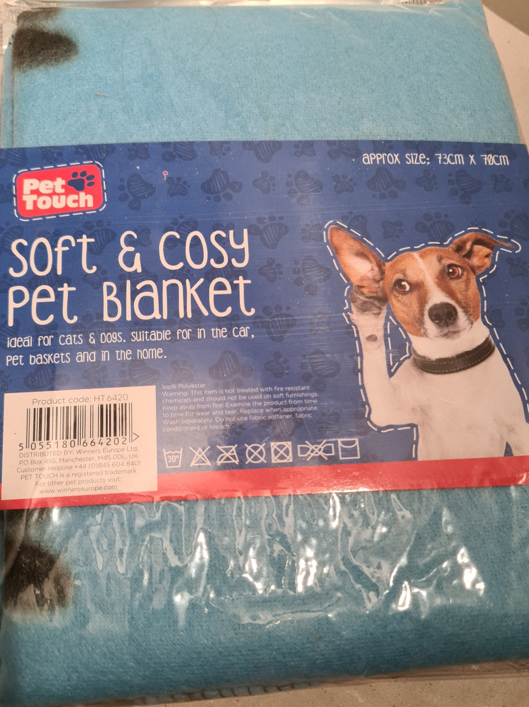 Soft Touch Tierdecke für Hunde und Katzen, hellblau - British Moments