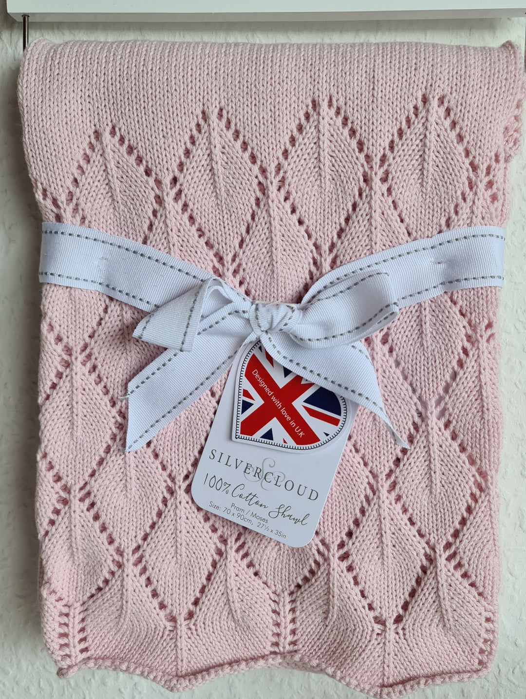 Babydecke, rosa   70 cm  x 90 cm - British Moments