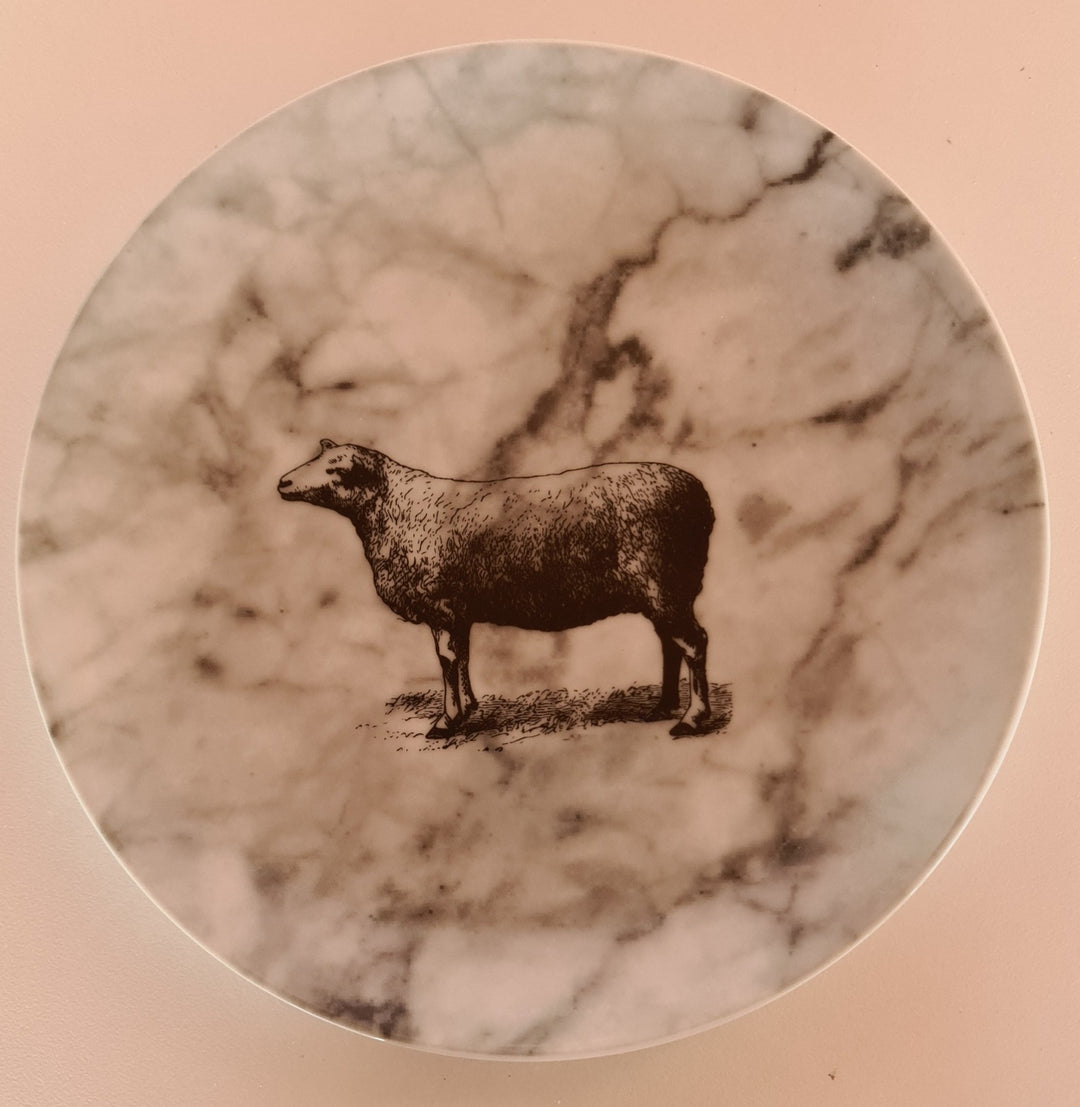 Käseteller, Porzellan  mit Schaf- Motiv , Durchmesser ca 20 cm - British Moments
