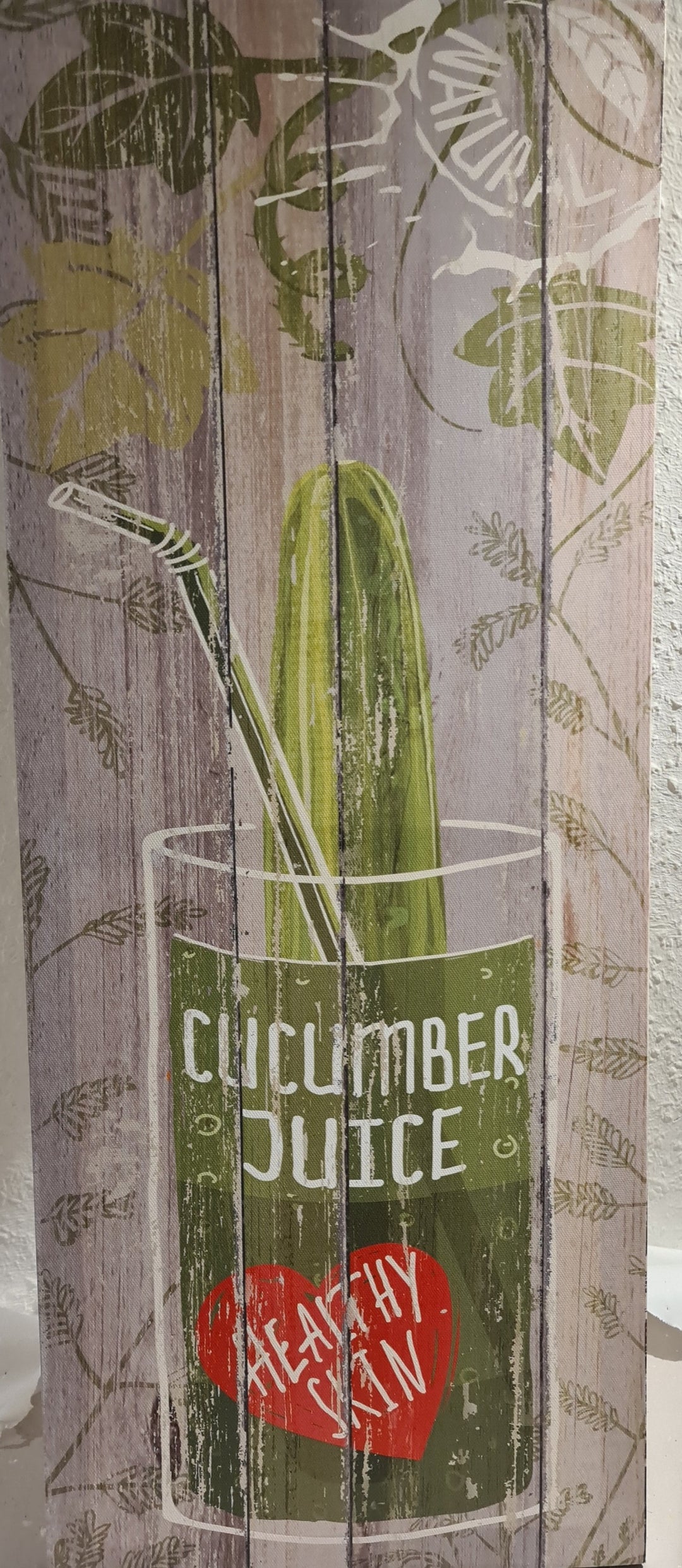 Bild auf Keilrahmen, Canvas, Motiv "Cucumber  Juice"  60 cm  x 24 cm - British Moments
