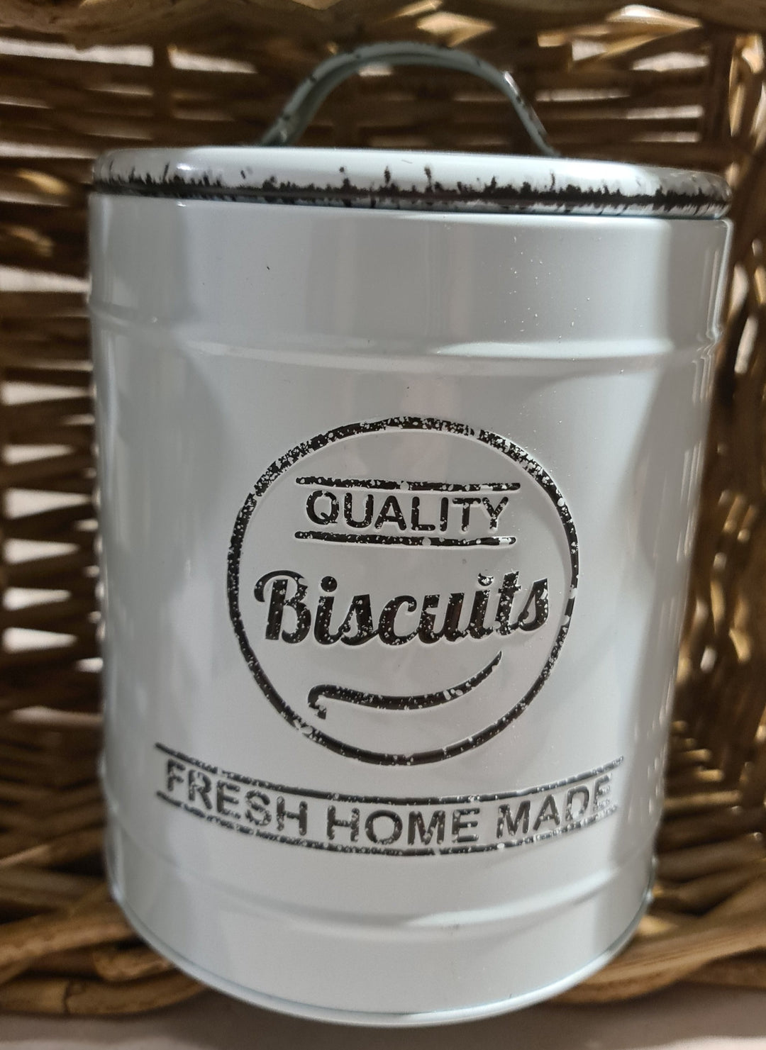 Keksdose, Blech , hellblau mit Beschriftung " Biscuit" - British Moments