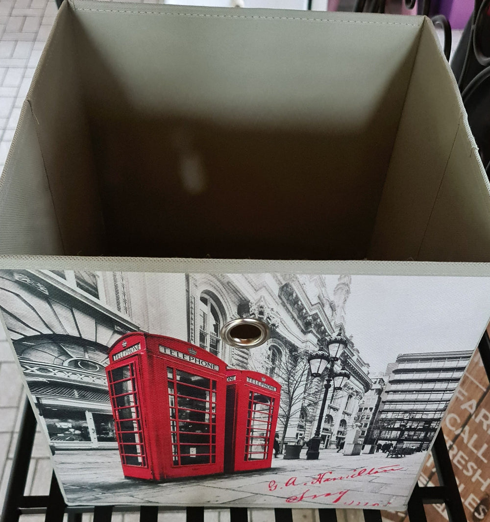 Aufbewahrungsbox  mit Metallöse" London"    ca. 32cm x32cm x32cm - British Moments