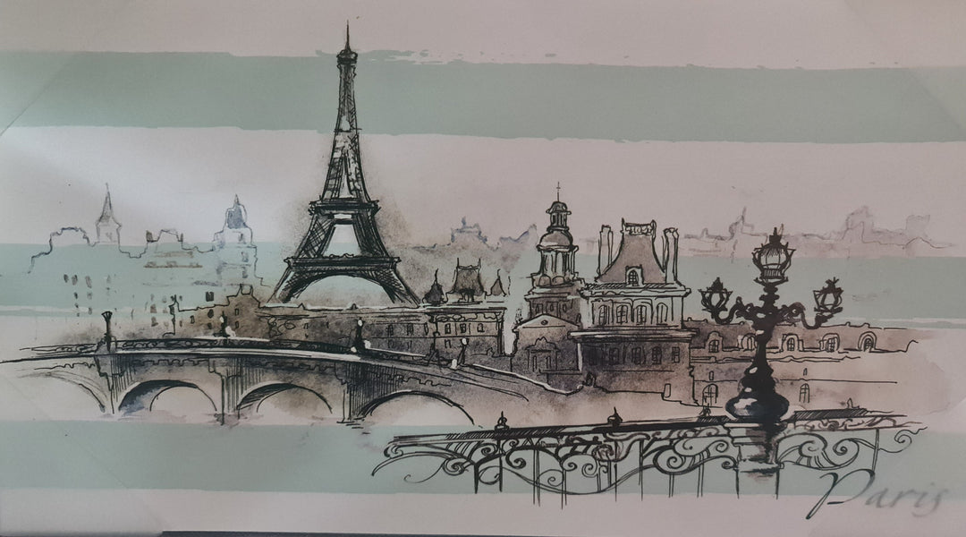 Holzschild, "Paris", weiß , ca 27cm x 15cm - British Moments