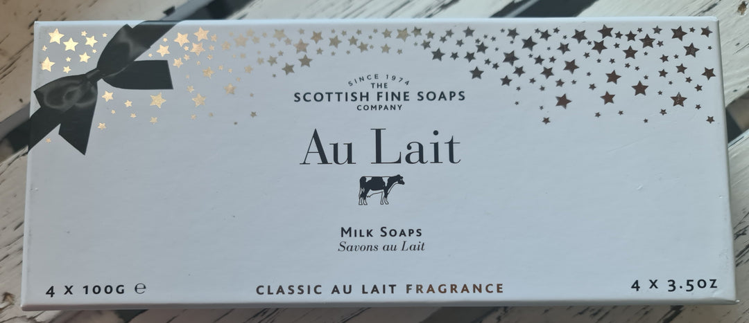 Scottish fine soaps.  Serie "Au Lait"  Milchseife. 4er Packung - British Moments