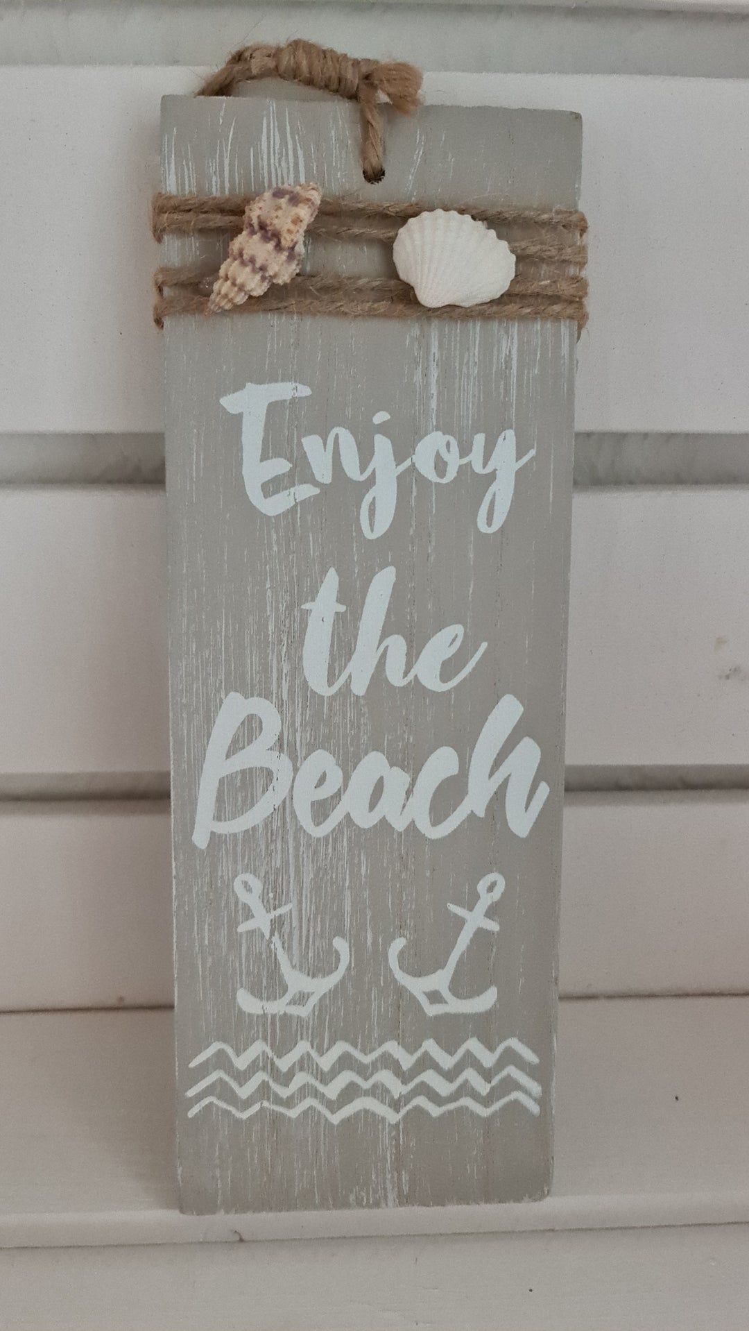 Holzschild "Enjoy the Beach " ca. 23 cm  x 9 cm - British Moments