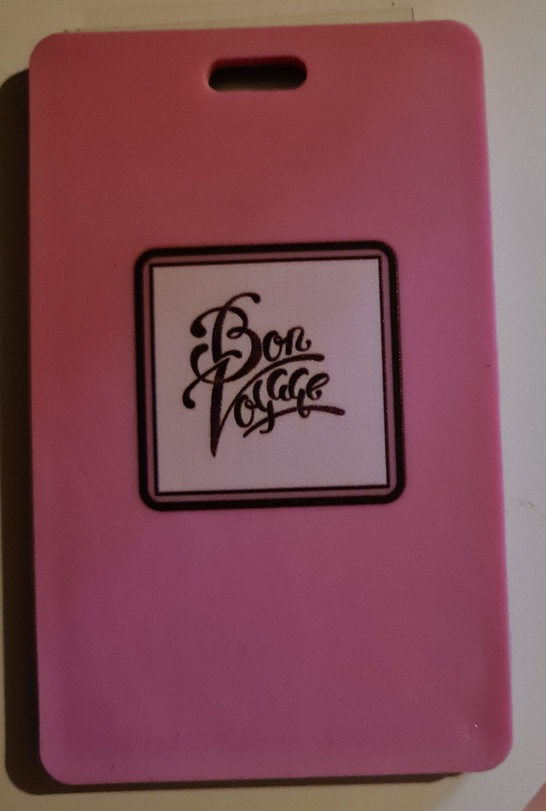 Gepäckanhänger PVC "  Bon Voyage ", rosa - British Moments / Fernweh-Kaufhaus
