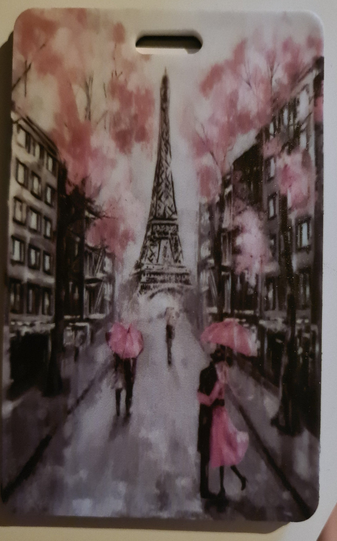 Gepäckanhänger PVC "  Paris Motiv ", rosa - British Moments / Fernweh-Kaufhaus