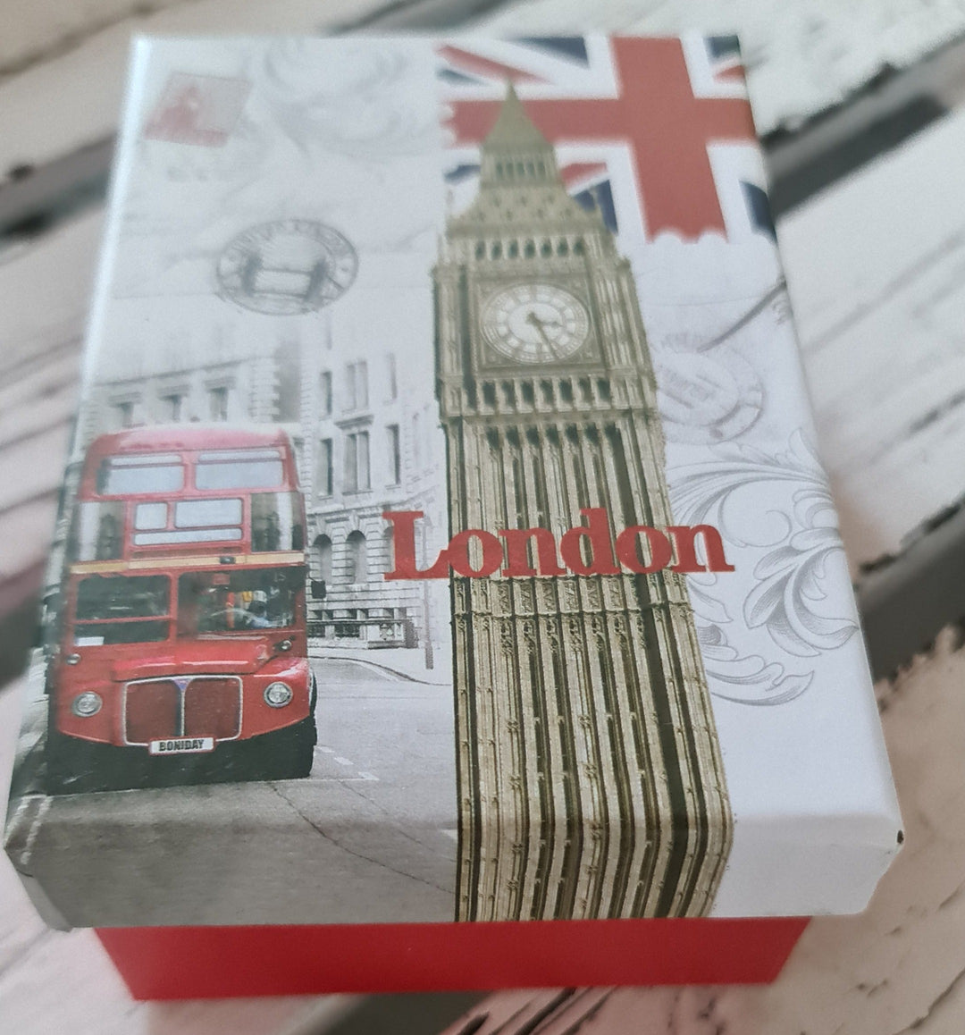 Aufbewahrungsbox/ Geschenkschachtel "London",ca. 12 ,5cm  x 8,5 cm - British Moments / Fernweh-Kaufhaus