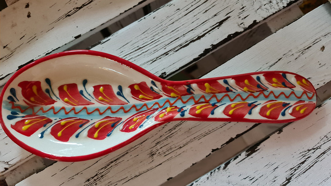Keramik Löffel Ablage  "Motiv  2 , Handarbeit, Made in Spanien - British Moments / Fernweh-Kaufhaus