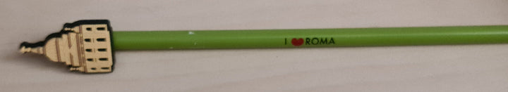 Bleistift für Rom Fans . grün mit Beschriftung "I love Roma "und  Vatikan Spitze - British Moments / Fernweh-Kaufhaus