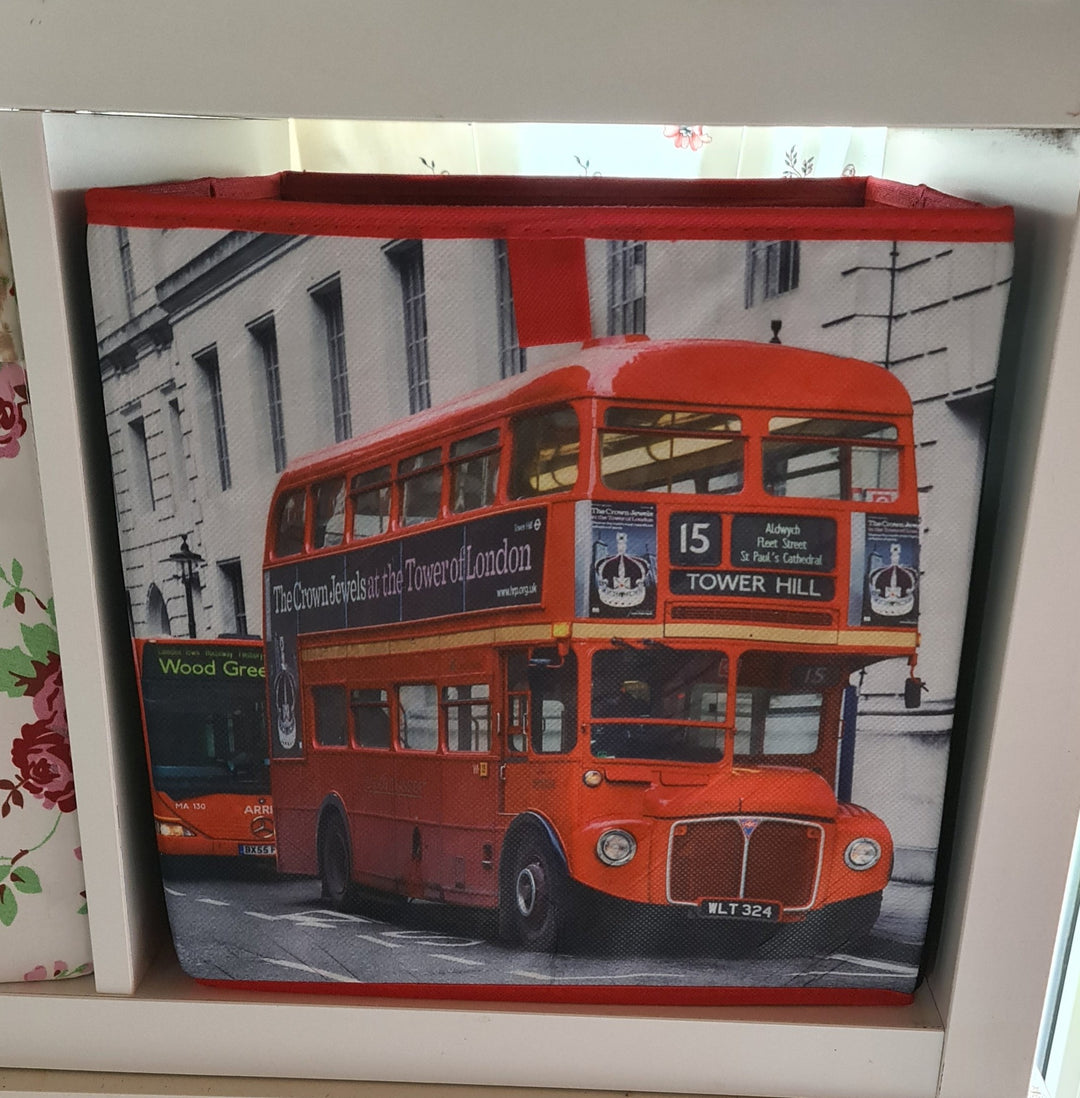 Aufbewahrungsbox "London Bus"    ca. 31cm x31cm x31cm - British Moments / Fernweh-Kaufhaus