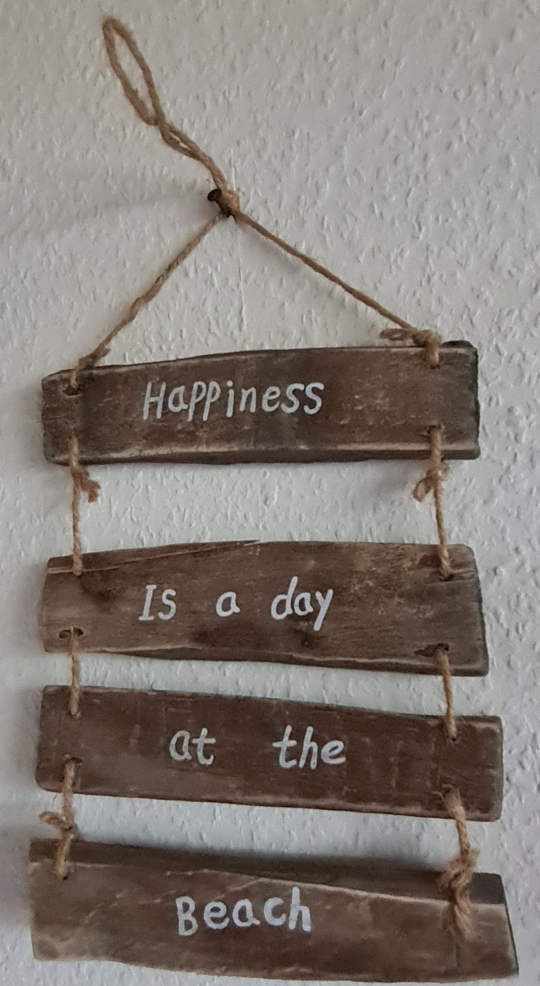 Wand-Deko Treibholz " Happiness is a day at the Beach" - British Moments / Fernweh-Kaufhaus