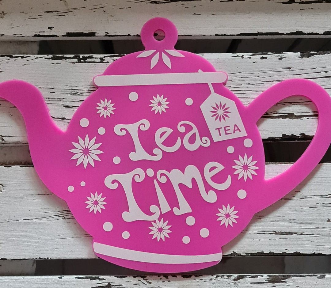 Silikon -Untersetzer in Form einer Teekanne " Tea time", pink - British Moments / Fernweh-Kaufhaus