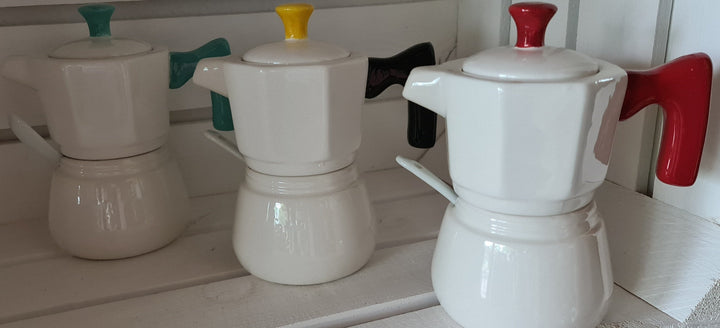 Milch-und Zucker Set in Espressobereiter-Optik ( beige/schwarz/gelb) - British Moments / Fernweh-Kaufhaus