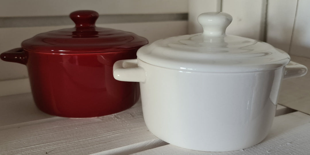 Porridge Bowl, mit Deckel, Porzellan, rot - British Moments / Fernweh-Kaufhaus
