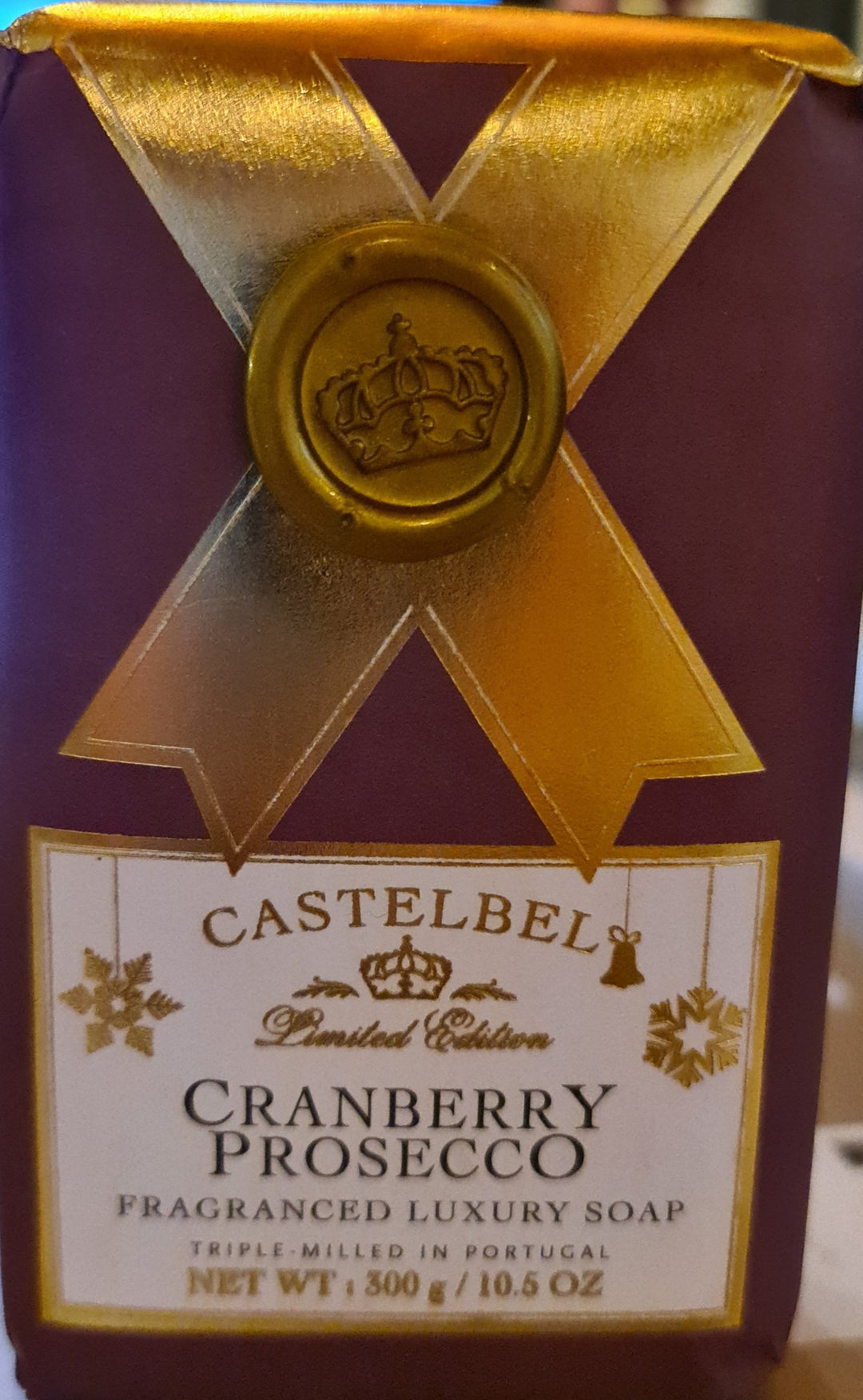 Luxuriöse Seife aus Portugal , Cranberry Prosecco , 300 gr Stück - British Moments / Fernweh-Kaufhaus